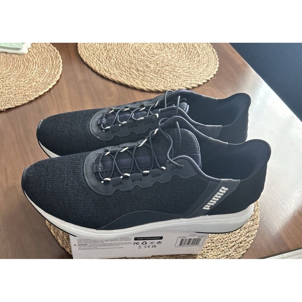 PUMA Men’s Black SoftFoam+ Low Top Lace-Up Athletic Sneakers Solid us 10